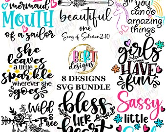 Baby Girl Sassy Quotes SVG Bundle: Cricut Designs (Digital Download)