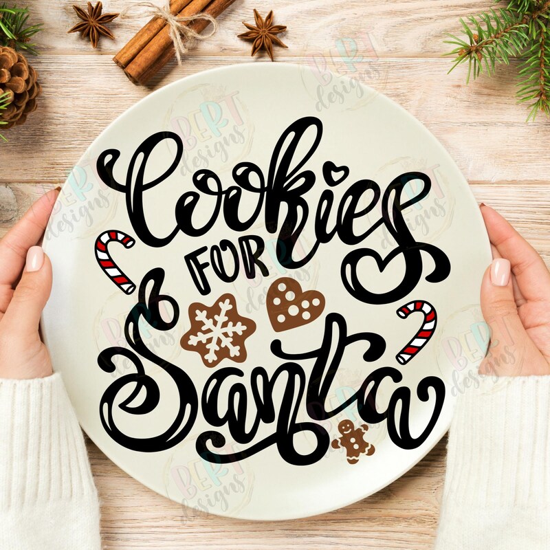 Santa Cookie Plate Svg - Etsy