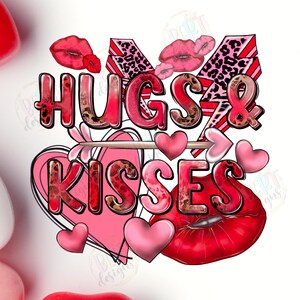Umarmungen und Küsse Png Sublimationsdesigns, Valentinstag Shirt Png Trending Designs, Herzen und Lippen Png Xoxo Shirt Design, Blitz Bolt Png