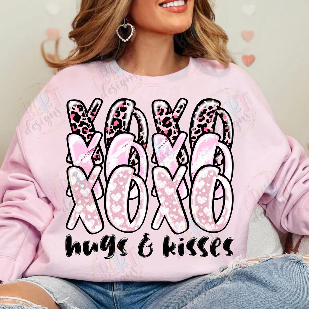 Leopard Valentine XOXO PNG: Hugs and Kisses Design (digital Download ...