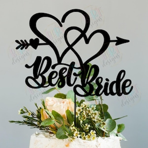 Melhor topo de bolo de noiva Svg, topo de bolo de casamento para festa de noiva Svg, topo de bolo de despedida de solteira digital, topo de bolo de noiva para corte Cricut