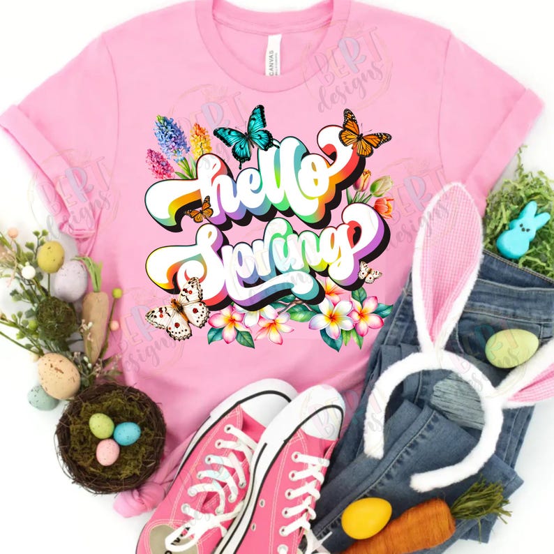Floral rainbow shirt png