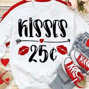 Kisses Svg Cut-bestanden voor Cricut, Valentijnsdag grappig Shirt citaat Svg, Baby Valentine Svg Kiss illustraties, 14 februari Svg, peuter Shirt Svg
