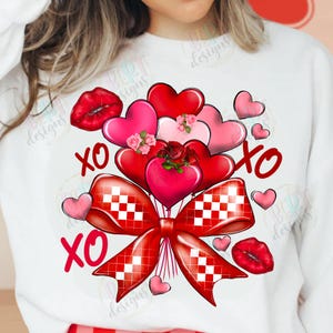 Globos De San Valentin Lazo Rojo Png Diseños De Sublimacion, Xoxo Png Globos Clipart, Coquette Clipart Abrazos Y Besos Png, Labios Sublimacion Png
