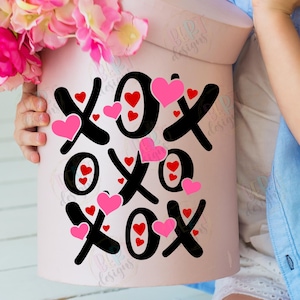 Liefde wint altijd Svg Cut-bestanden voor Cricut, Tic Tac Toe Svg Valentijnsdag shirt, knuffels en kusjes Valentine Heart Svg, Love Designs Xoxo Svg