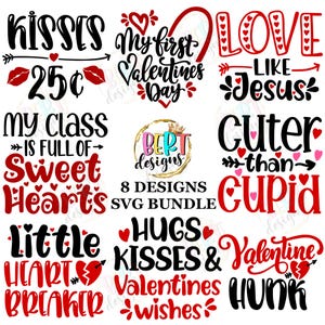 Pacote de corte SVG Valentine para Cricut, design de camisa infantil engraçado Valentine Svg, pacote de citações Valentine Baby Svg, meu primeiro Valentine Svg