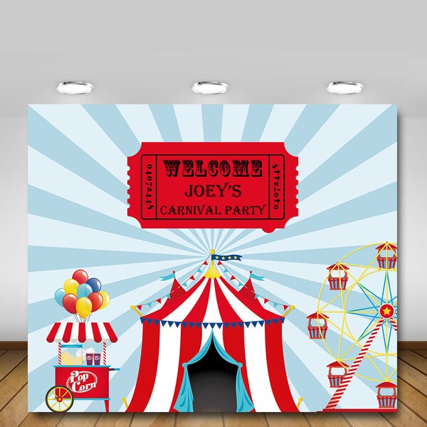 Printable Carnival Birthday Party Backdrop, Circus Birthday Party Backdrop, Ticket Party Backdrop, 1st Birthday, Birthday Party Decor