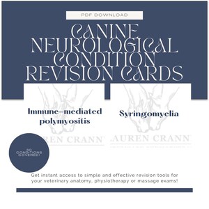 Physiothérapie vétérinaire Cartes de révision des affections neurologiques canines