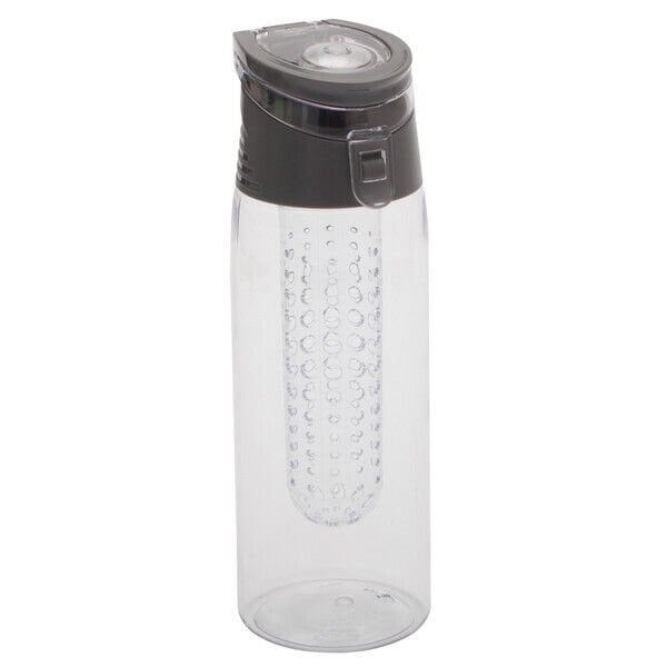 Wasserflasche Sportflasche Frutello 700 ml, Trinkflasche grau/transparent