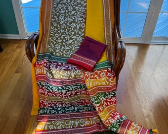 Pure silk Kantha saree