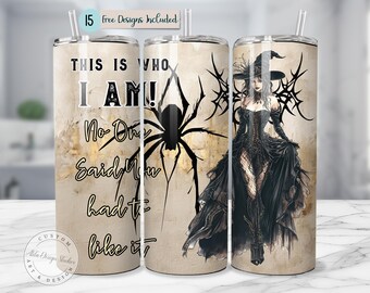 Gothic Inspired Positive Quotes Witch Vibes 20oz Tumbler Wrap Sublimation Skin Inspirational Quote Gothic PNG Wicked Witch PNG Dark Fantasy