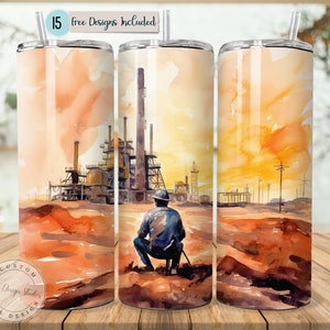 Oilfield Worker Tumbler Cute Design Oil Rig Wrap Gift For Dad 20oz Skinny Tumbler Sublimation Design Straight PNG Mom Tumbler Oil Field