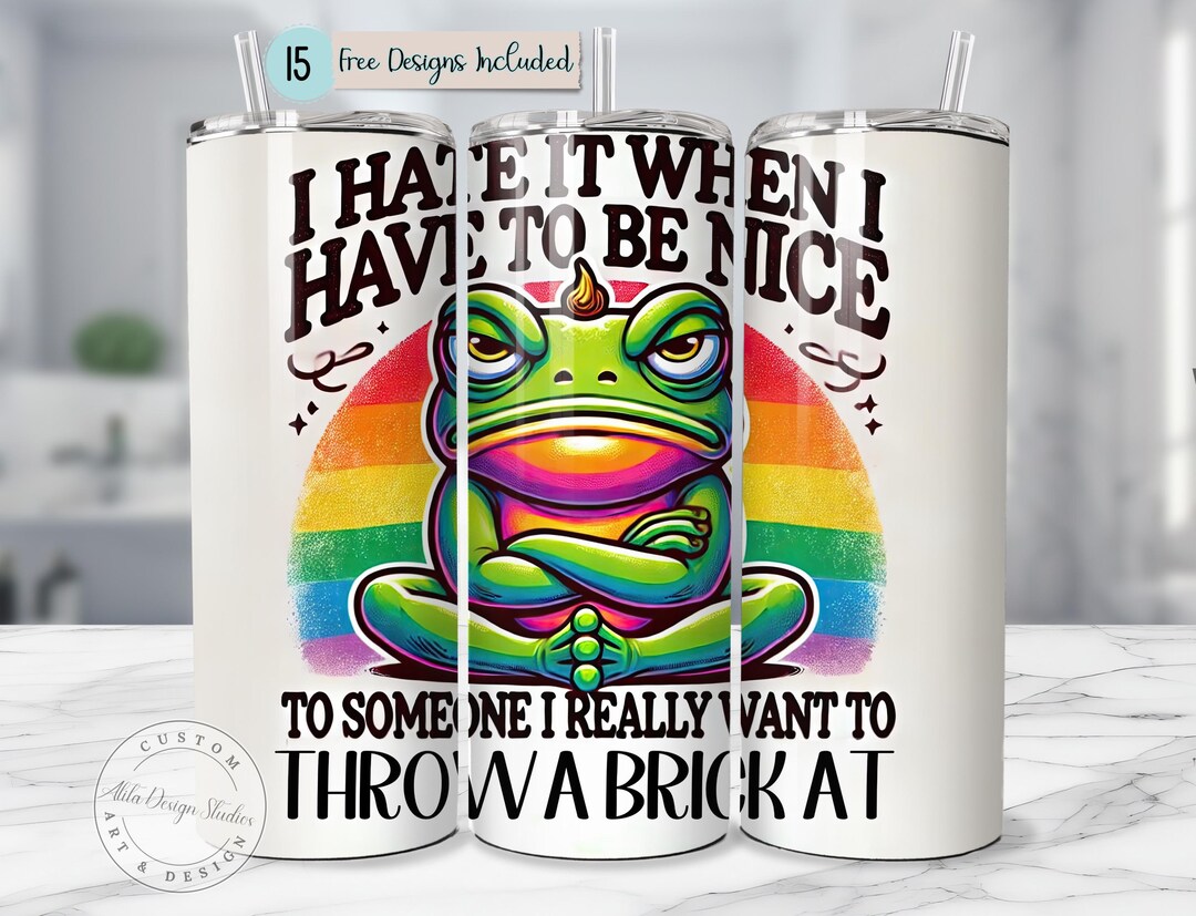 Sassy Frog Png Funny Frog Png 20 Oz Skinny Tumbler Wrap Design Digital ...