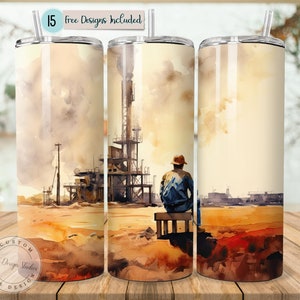 Oilfield Worker Tumbler Cute Design Oil Rig Wrap Tumbler Dad Tumbler 20oz Skinny Tumbler Sublimation Design Oil Field Dad PNG Mom Tumbler
