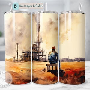 Oilfield Worker Tumbler Cute Design Oil Rig Wrap Tumbler Dad Tumbler 20oz Skinny Tumbler Sublimation Design Oil Field Dad PNG Mom Tumbler