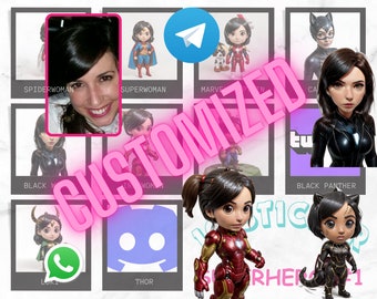 Digital Custom Sticker Digital Whatsapp Twitch Telegram Personalized Pack 10 Social Media