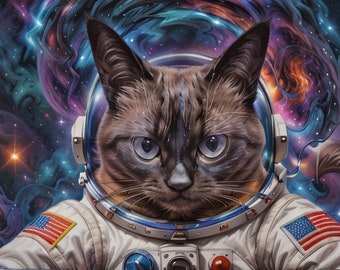 Show your love for pets: Custom Portrait - Dogs, Cats, Guinea Pigs ASTRONAUT STYLE