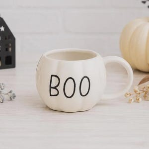 Boo Halloween Mug,  Black And White Kitchen Decor, Halloween Kitchen Decor, Autumn Gifts, Spooky Season Coffee Mug, Witchy Tea Mug
