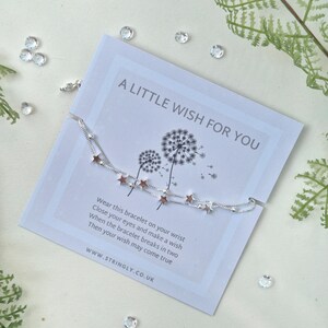 Un pequeño deseo para ti, pulsera de estrella, regalo pensando en ti, regalo de amistad, pulsera con dijes, regalo de cumpleaños para ella, pulsera en una tarjeta