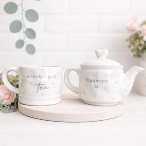 Regalo di compleanno per la mamma, regalo per gli amanti del tè, teiera, set regalo, regalo di Pasqua per lei, decorazioni primaverili