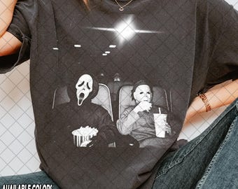 Limited Comfort Colors Ghostface and Michael Myers Movie Theater Shirt, Slasher Horror Tee, Gift For Women and Man Unisex Shirt