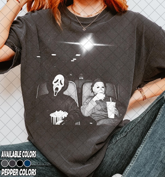 Limited Comfort Colors Ghostface and Michael Myers Movie Theater Shirt, Slasher Horror Tee, Gift For Women and Man Unisex Shirt