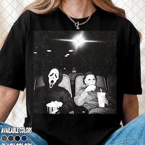 Limited Comfort Colors Ghostface and Michael Myers Movie Theater Shirt, Slasher Horror Tee, Gift For Women and Man Unisex Shirt image 3