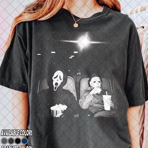 Limited Comfort Colors Ghostface and Michael Myers Movie Theater Shirt, Slasher Horror Tee, Gift For Women and Man Unisex Shirt image 2