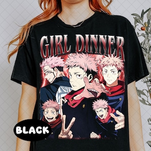 Limited Girl Dinner Yuji Itadori Vintage Shirt, Tee Graphic T-Shirt, Gift For Women and Man Unisex T-Shirt