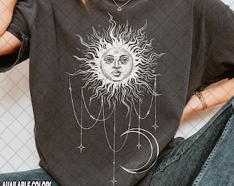 Limited Comfort Colors Widow's Bay Patricia Shirt, Mystic Sun and Moon Shirt, Celestial Sun Graphic Tee, Gift For Women and Man Unisex Shirt