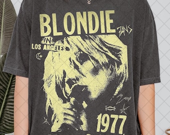 Comfort Colors Blondie 1977 Vintage T-Shirt, Debbie Harry Blondie T-Shirt, Gift For Woman and Man Unisex T-Shirt