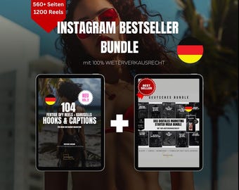 Paquete de los más vendidos en alemán, 104 ganchos y subtítulos, paquete de inicio en alemán, 10 libros electrónicos en alemán, MRR, PLR