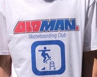 Camiseta unisex de algodón grueso 411Vm Old Man Skateboarding Club, 5000P