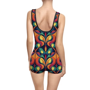 Kenneth 60s Inspired Women&#39;s Vintage Style Swimsuit, P