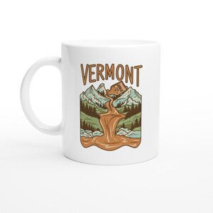 Vermont Maple Sirup River Print Keramiktasse, 11 Unze, Weiß, G