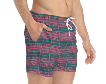 Kassette Band Streifen Print Herren Badehose