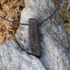Handmade Irish Bog Oak Pendant, Small Black Bog Wood Necklace, Unique Ancient Bog Oak Jewelry From Ireland