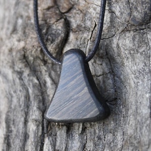 Irish Bog Oak Pendant For Man, Ancient Black Oak Necklace For Him, Unique Bogwood Jewelry Made In Ireland, Perfect Irish Wood Gift