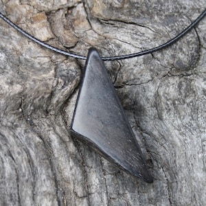 Black Oak Wood Pendant, Handmade Irish Bog Oak Necklace, Small Bogwood Charm Pendant, Unique Ancient Bog Oak Gift From Ireland