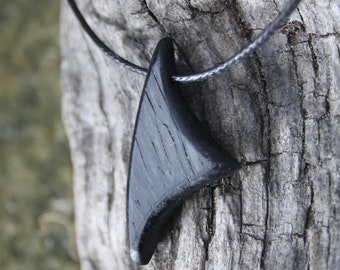 Small Irish Bog Oak Pendant: Handmade Ancient Wood Necklace
