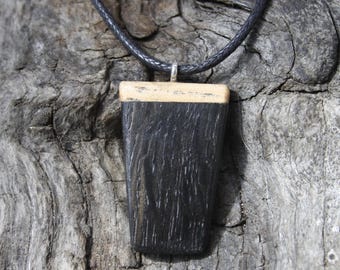 Bog Oak Guinness Pendant Necklace: Irish Stout Beer, St Patrick's Day Gift