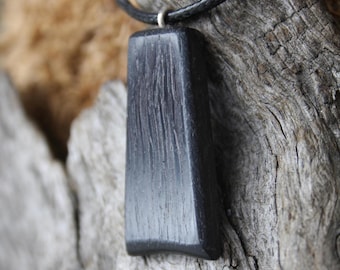 Ancient Irish Bog Oak Pendant: Ancestry Black Oak Pagan Necklace