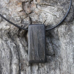 5000 Year Old Irish Bog Oak Pendant, Black Bog Oak Necklace For Men, Unique Bog Wood Jewelry Made In Ireland, Perfect Gift For Him