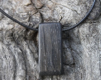 Irish Bog Oak Pendant: Ancient Black Wood Necklace, Celtic Gift
