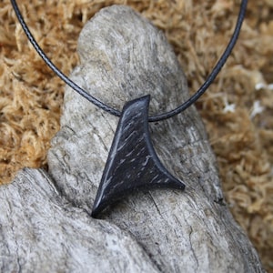 Small Bog Oak Necklace, Handmade Irish Black Oak Bogwood Pendant, Unique Ancient Bog Wood Charm Necklace From Ireland