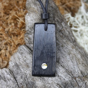 Irish Bog Oak Necklace, Black Oak Pendant For Men, Unique Ancient Bog Oak Wood Jewelry From Ireland, Perfect Irish Heritage Gift