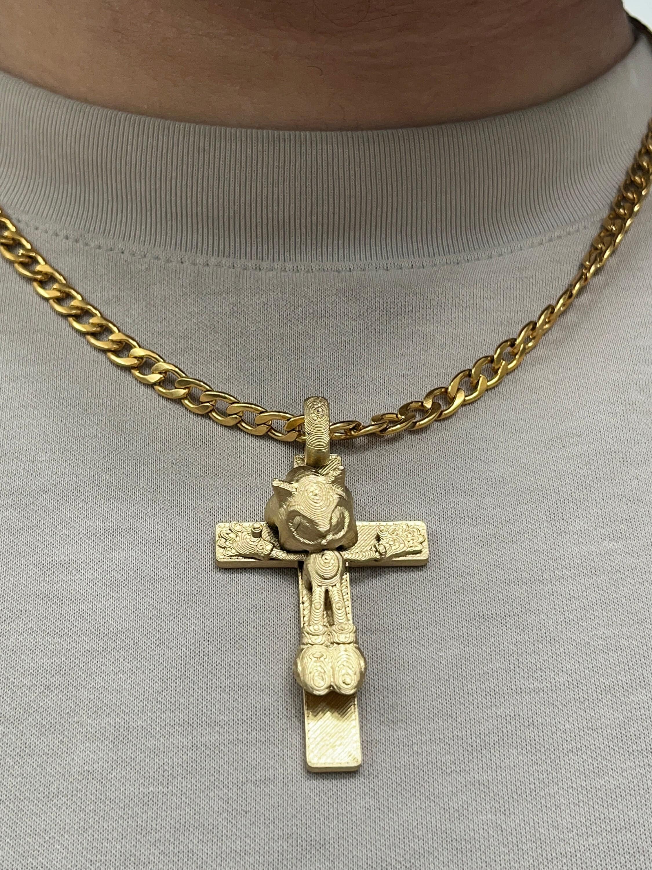Sonic the Hedgehog Crucifix 3D Printed Pendant for Necklaces