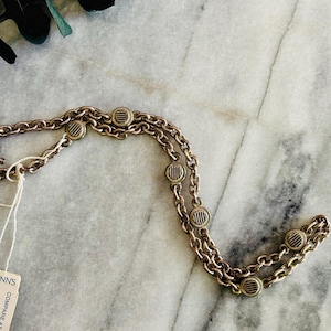 Vintage Y2K Ralph Lauren Designer Silver Tone Choker, NOS Toggle Clasp Necklace