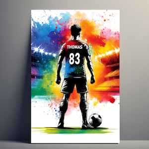 Personalized Football Player Poster | Customizable Football Poster, Sports Gift Idea Poster First Name Man Football Decoration Boy