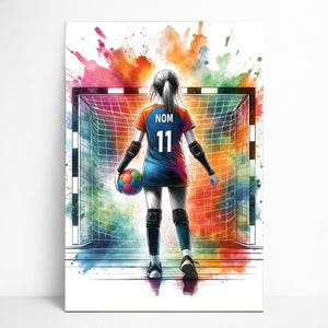 Personalisiertes Handballspieler Poster | Personalisierbares Mädchen Poster, Kinderposter Geschenkidee Sport Name Frau Kunst Dekoration